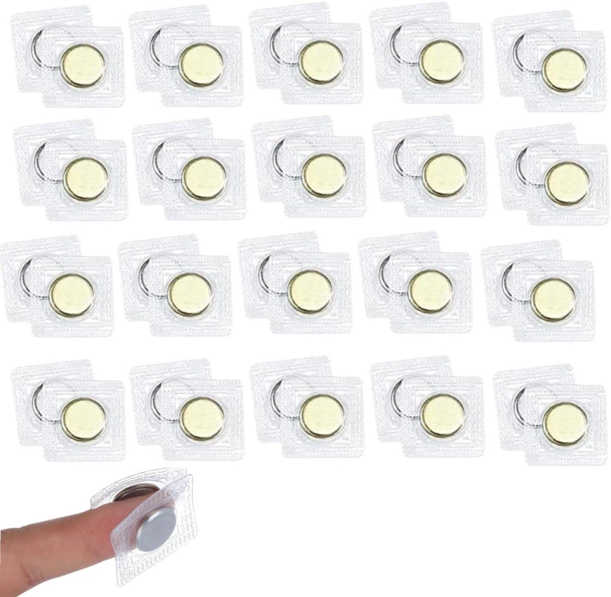 Thelau - 20 paar magnetische sluitingen om te naaien | PVC drukknopen voor tassen en kleding | Sterke magneetsluitingen voor knutselwerk | Goud/zilver